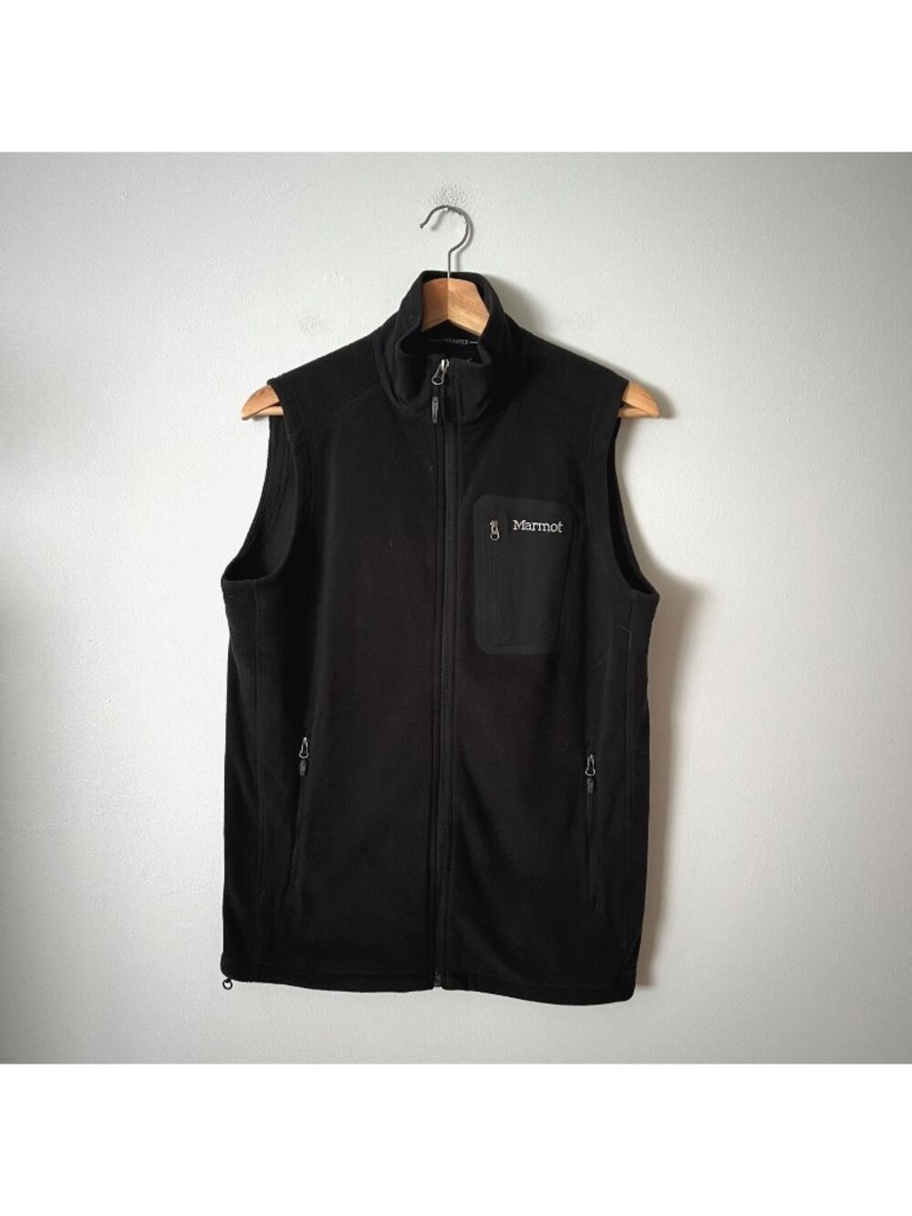 Marmot Men's Black Polartec Fleece Zip Up Vest Size Small